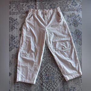 Casual Corduroy Cream Pants